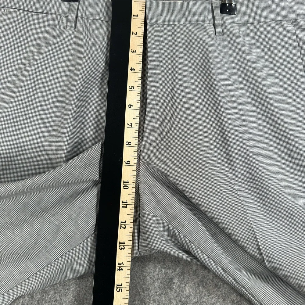 Banana‎ Republic Dress Pants Mens 35x30 Gray Wool Modern Slim Fit Nanotex Check